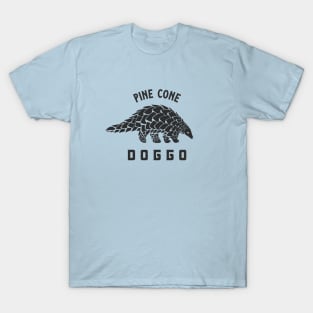 Stylized, flat design of a Pangolin - Pine cone doggo. T-Shirt